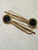 Black Crystal Gold Hair Pin Set