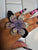 Purple Flower Scrunchie