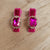 Fuschia Pink Velvet Mini Hair Pin Set