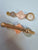 Pink Marble Geomteric Stone Hair Pin Set